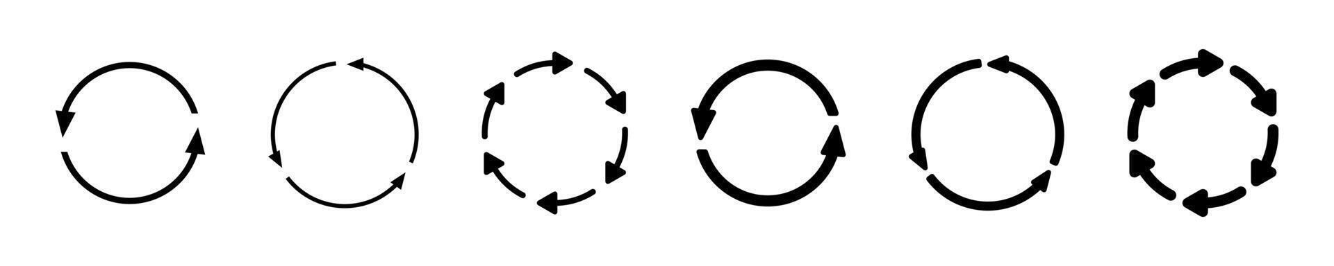 Circular Arrow Icons for Recycling and Processes Set vector