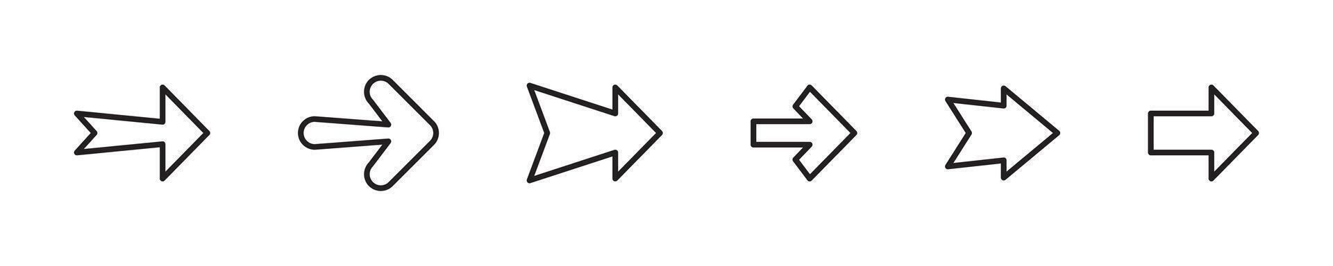 Minimalist Arrow Icon Set Variations vector