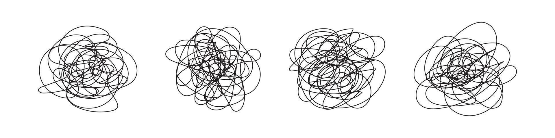 Abstract Scribble Doodle Designs Set vector