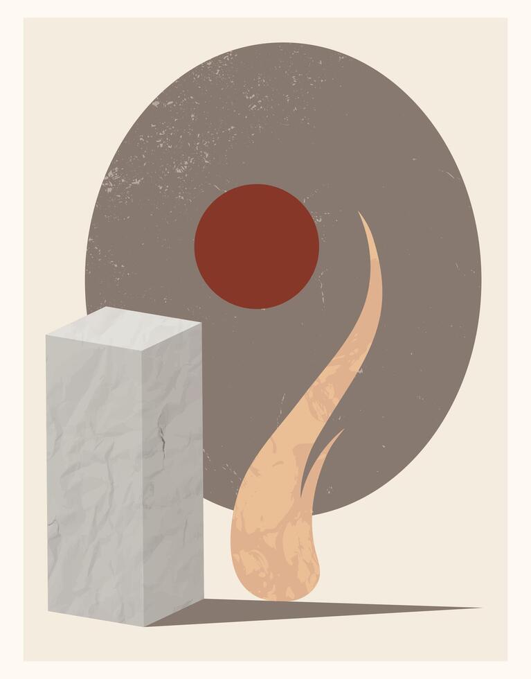 Abstract Minimalist Geometric Nature Composition vector