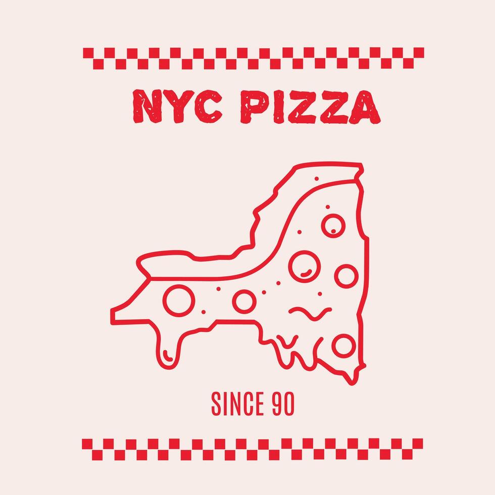 New York Pizza Since 90 Perfect for Print, Apparel, etc vector