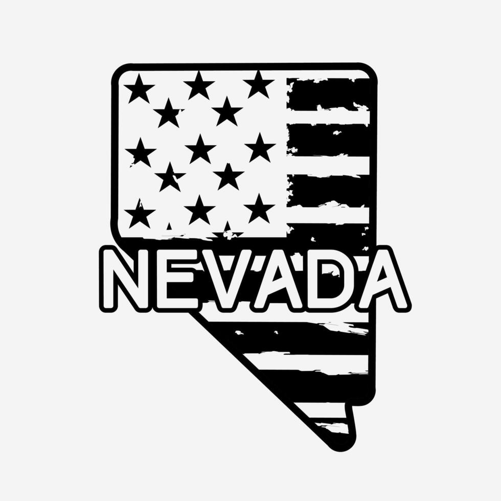 Nevada with USA Pattern Flag in Grunge and Vintage Style vector