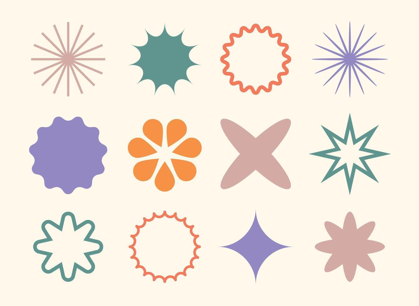 collection of random basic shapes including circles, squares, triangles, and lines in various sizes and orientations. Perfect for graphic design, abstract compositions, backgrounds, creative project vector