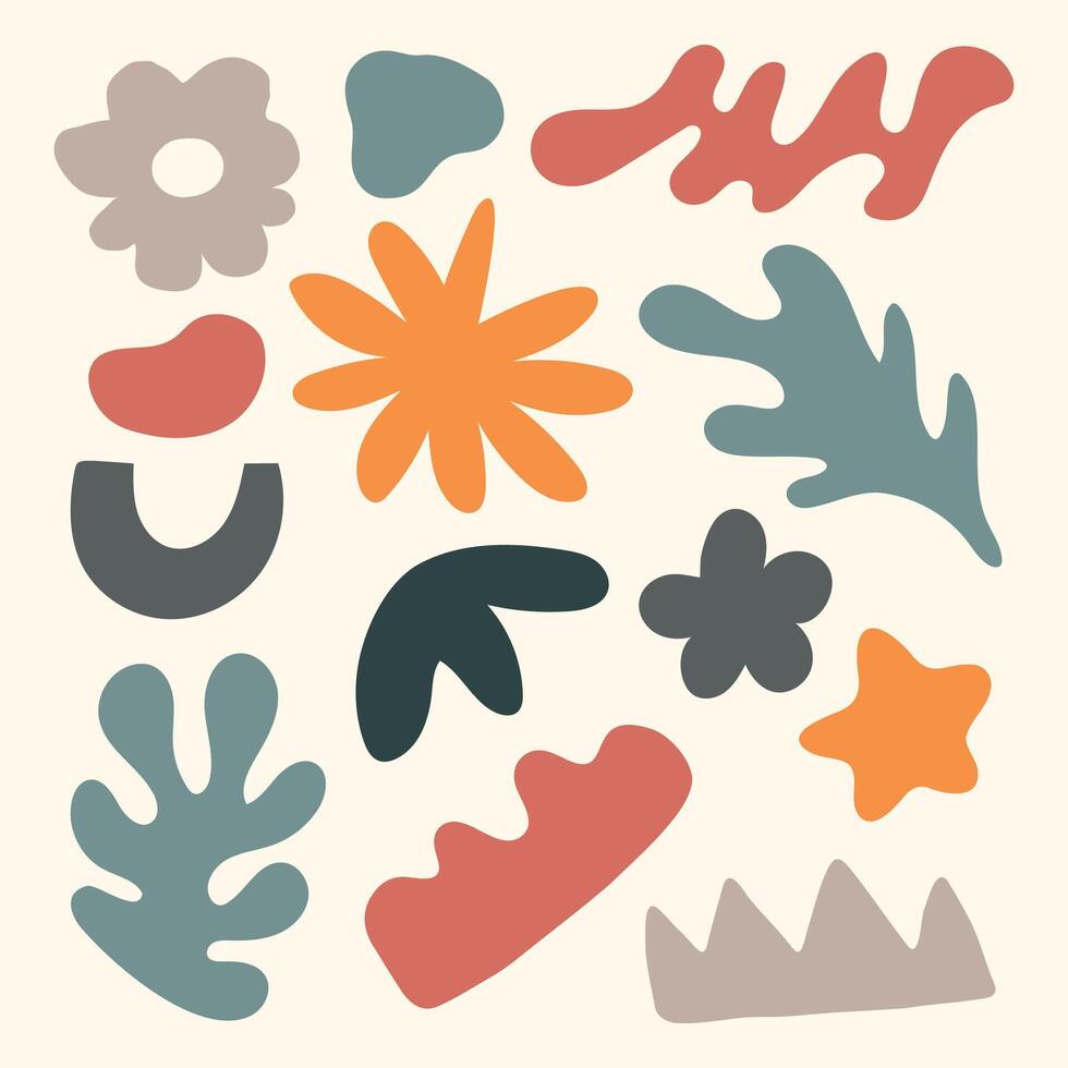 A collection of random basic shapes including circles, squares, triangles, and lines in various sizes and orientations. for graphic design, abstract compositions, backgrounds, creative project vector