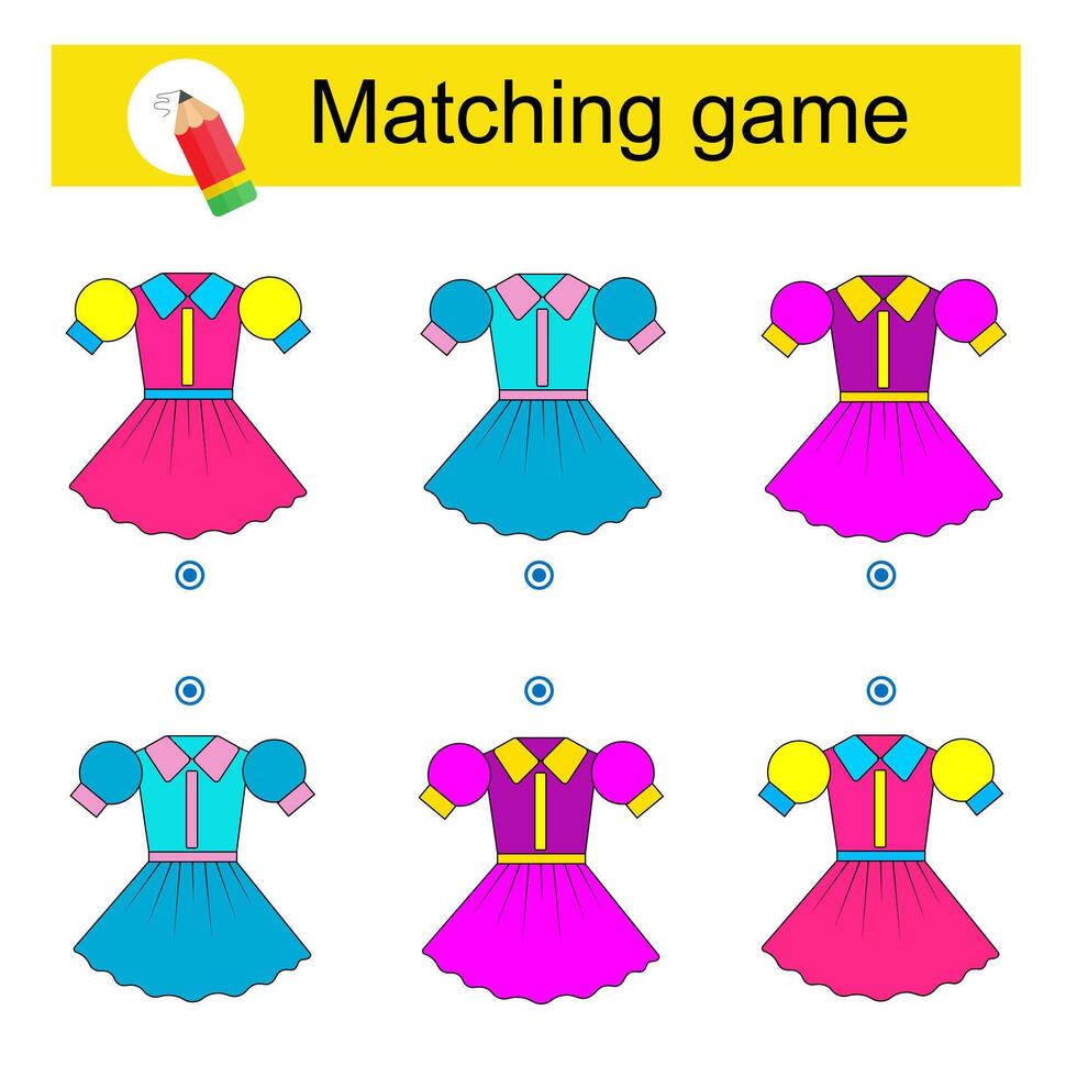 Matching game. Attention task for kids. vector