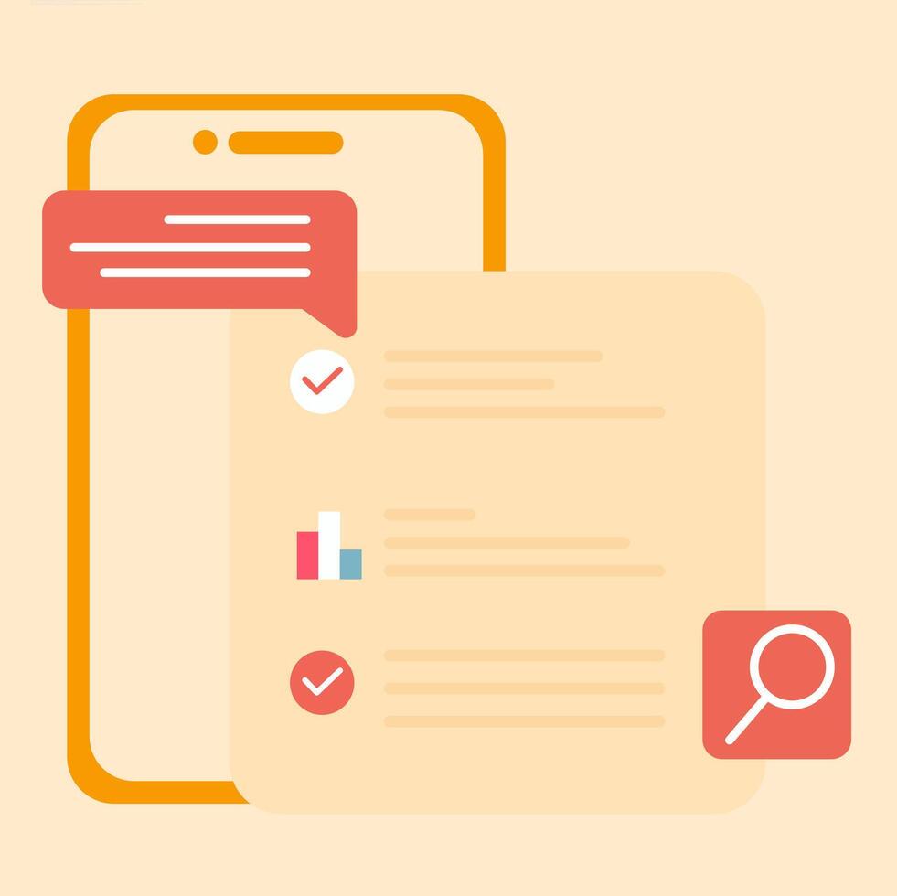 Mobile app testing checklist vector
