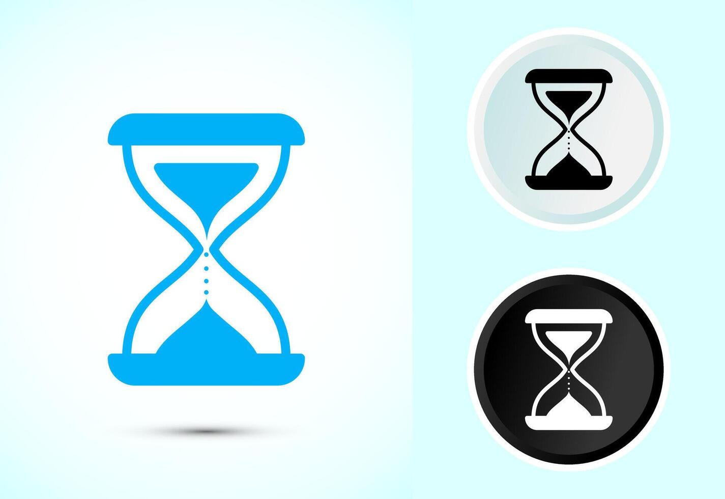 Sand clock icon design. Hourglass icon, Time measuring sign, Color black and white vector