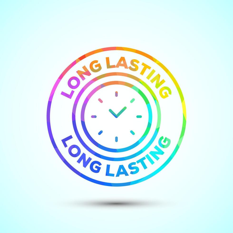 Long lasting icon design. Durability icon design. Low poly style vector