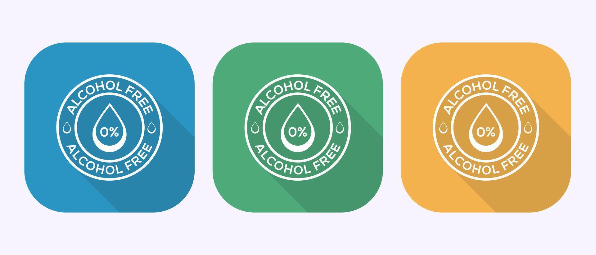 Alcohol free icon design, No alcohol sign symbol in shadow button design vector