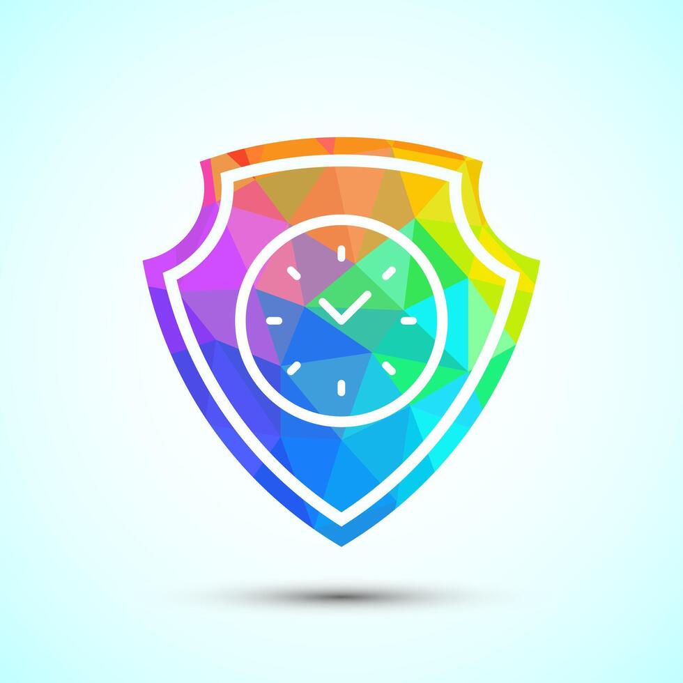 Long lasting icon illustration. Durability icon. Represents durability. Low poly style vector