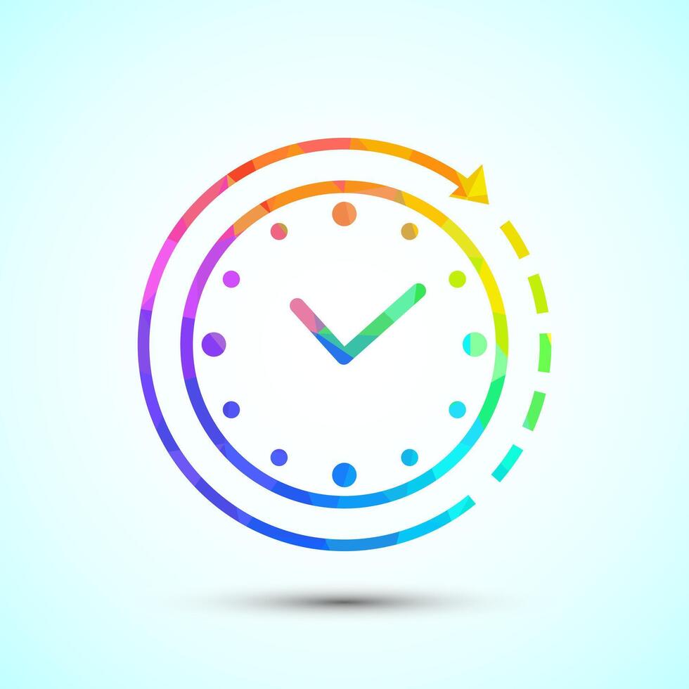 Long lasting icon design. Durability icon design. Represents durability. Low poly style vector