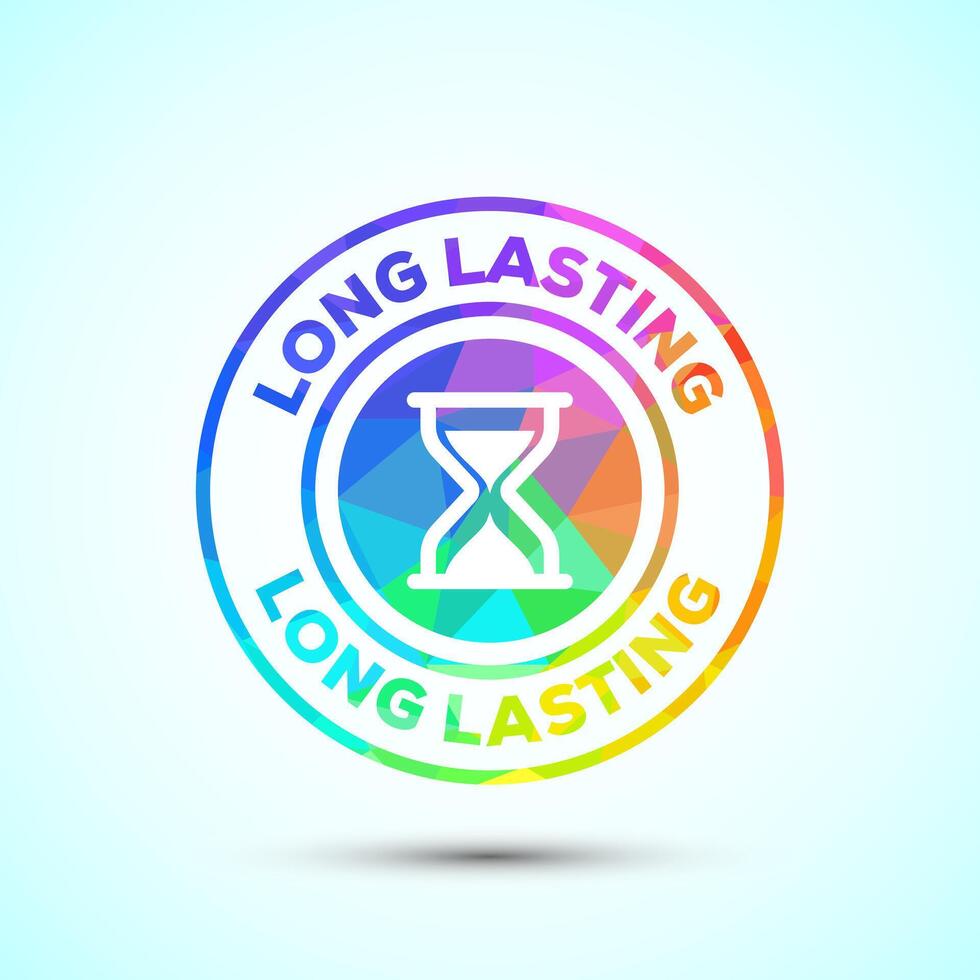 Long lasting icon, Durability icon design. Low poly style vector