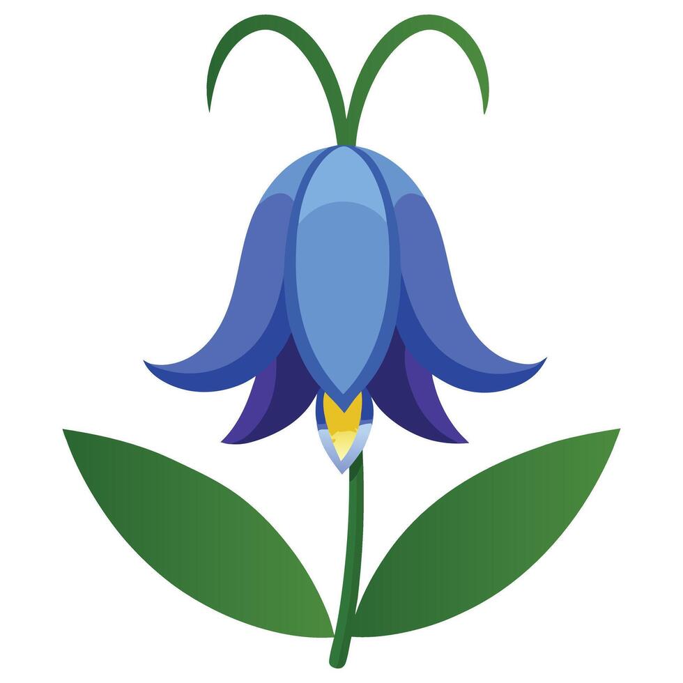 Bluebell Flower on White Background Elegant Botanical Floral Illustration vector