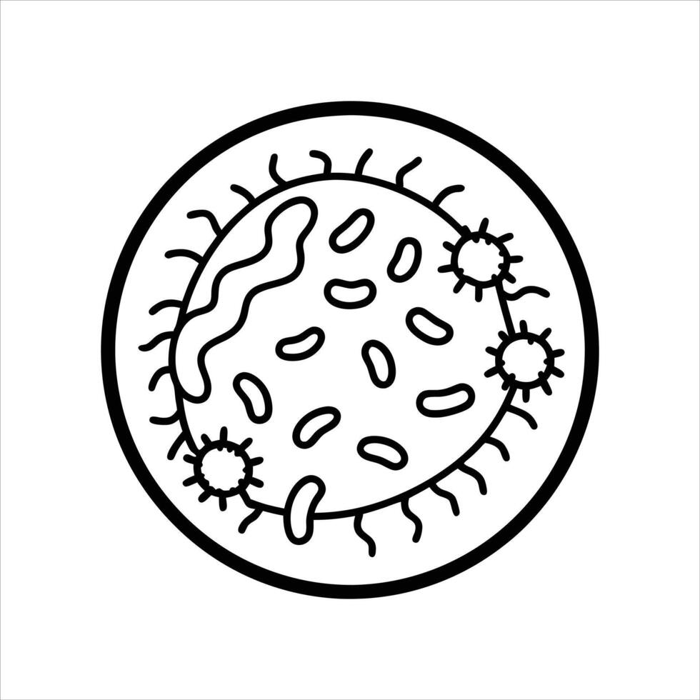 Bacteria on White Background Microscopic Germs and Pathogens Isolated vector