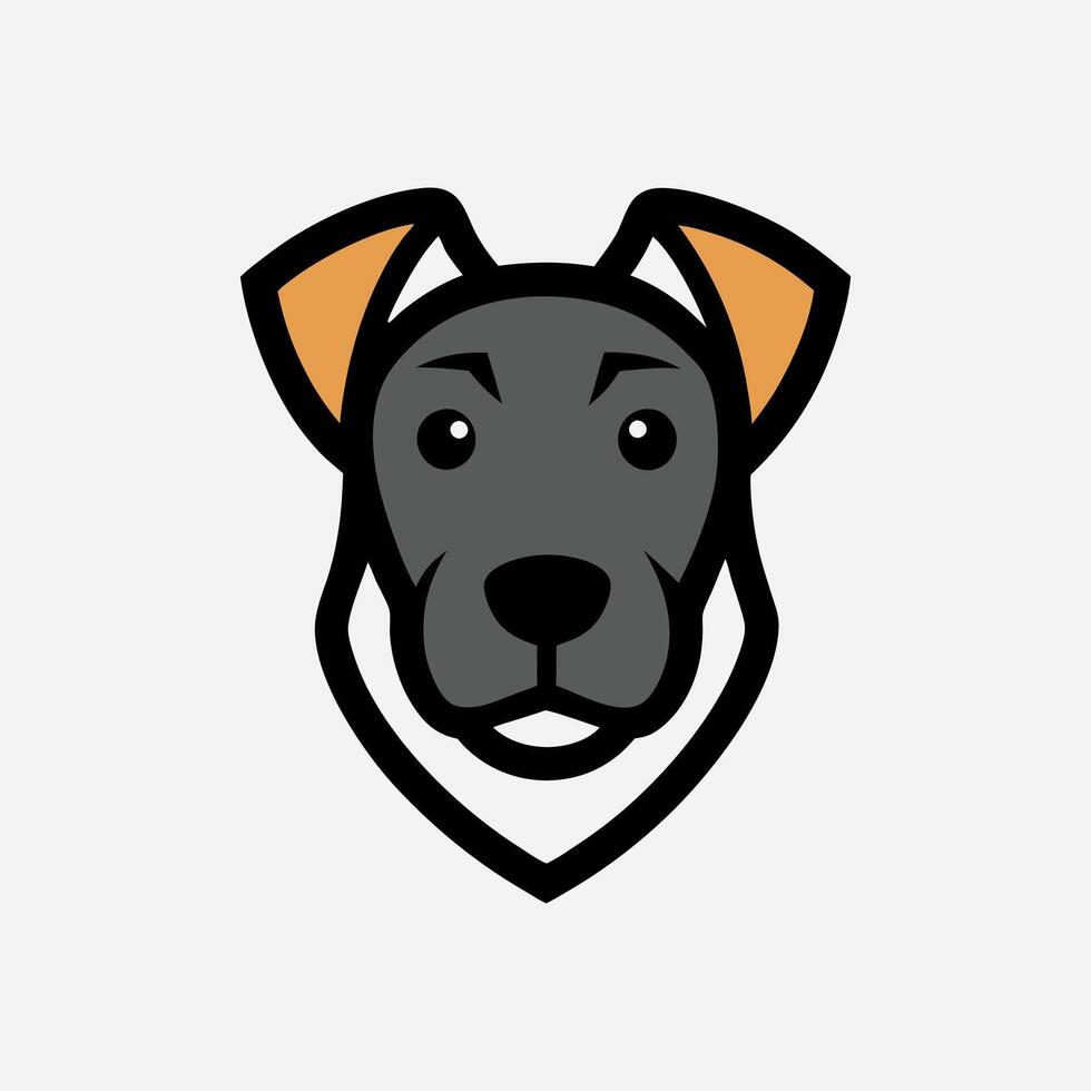 Dog on White Background Powerful Bold Symbol vector