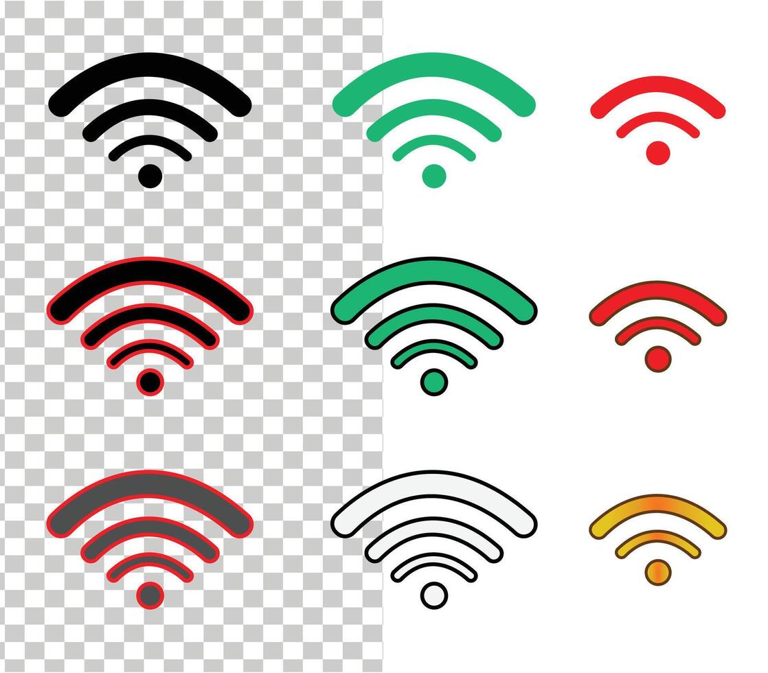 Different types of wifi icon vector