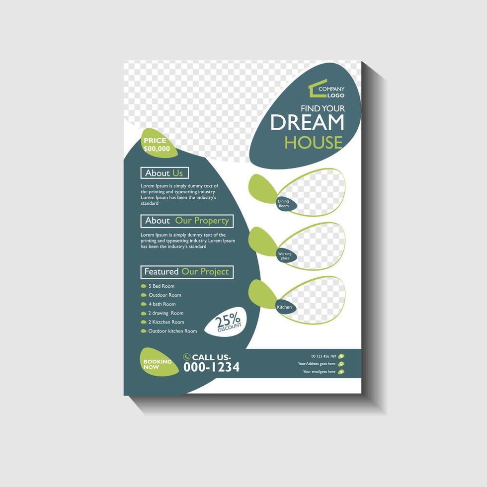minimal design Real estate flyer template vector