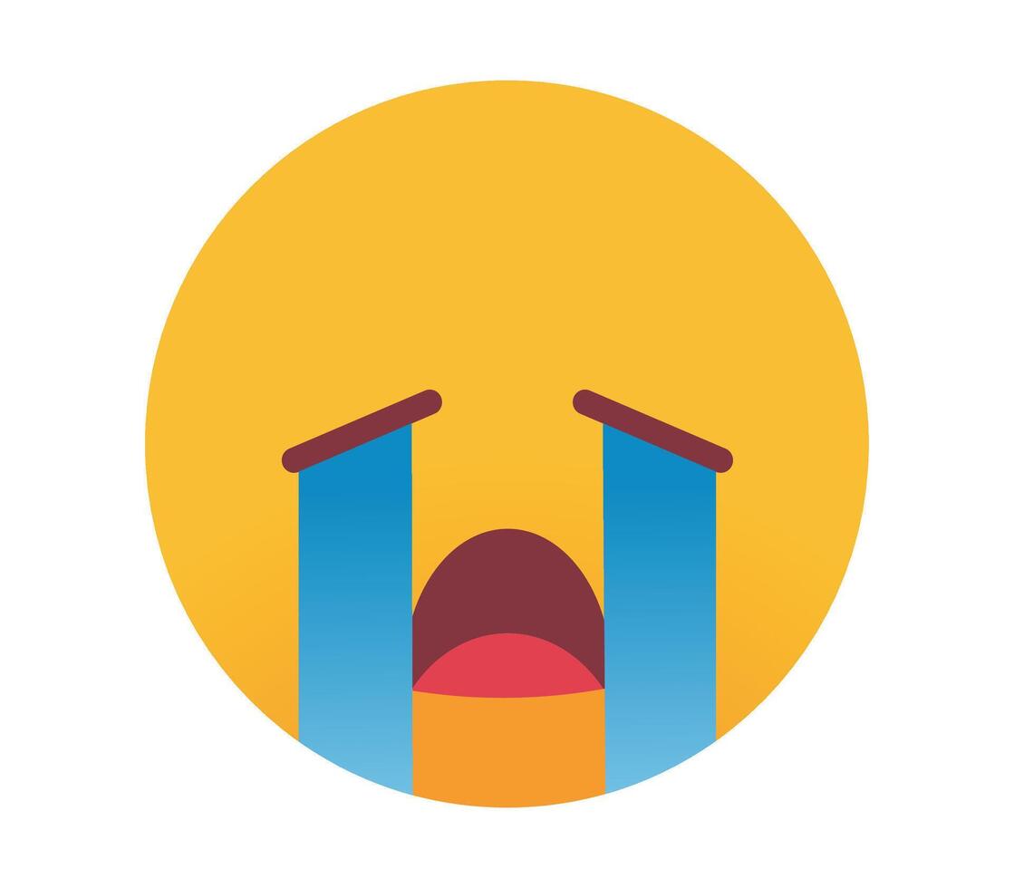 icon of sad crying emoji vector