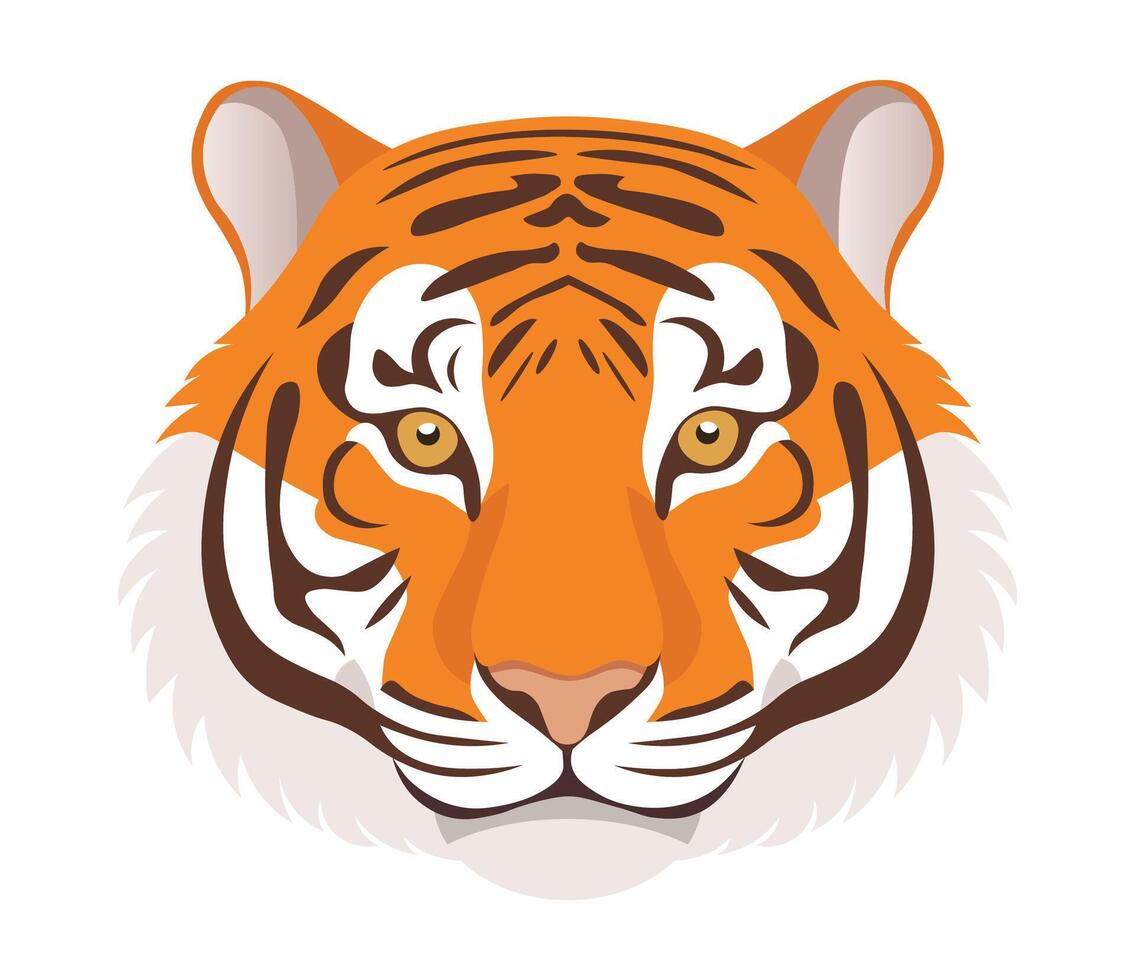 icon of orange tiger, eps vector