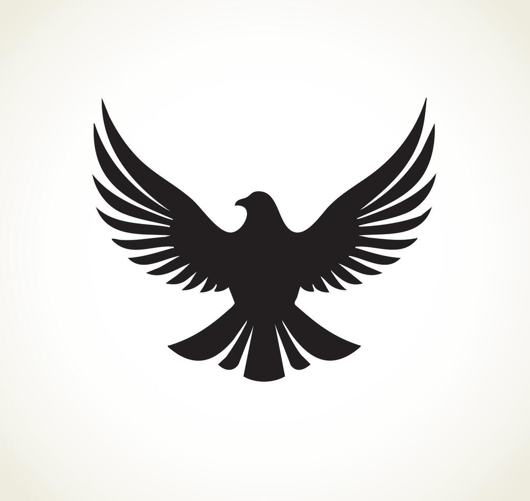 silhouette of a flying dove with spread wings vector