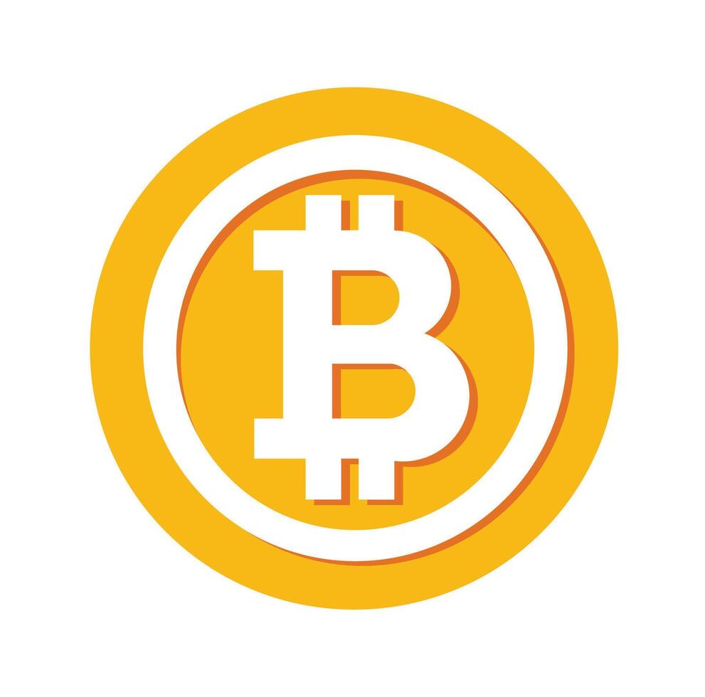 golden bitcoin icon vector