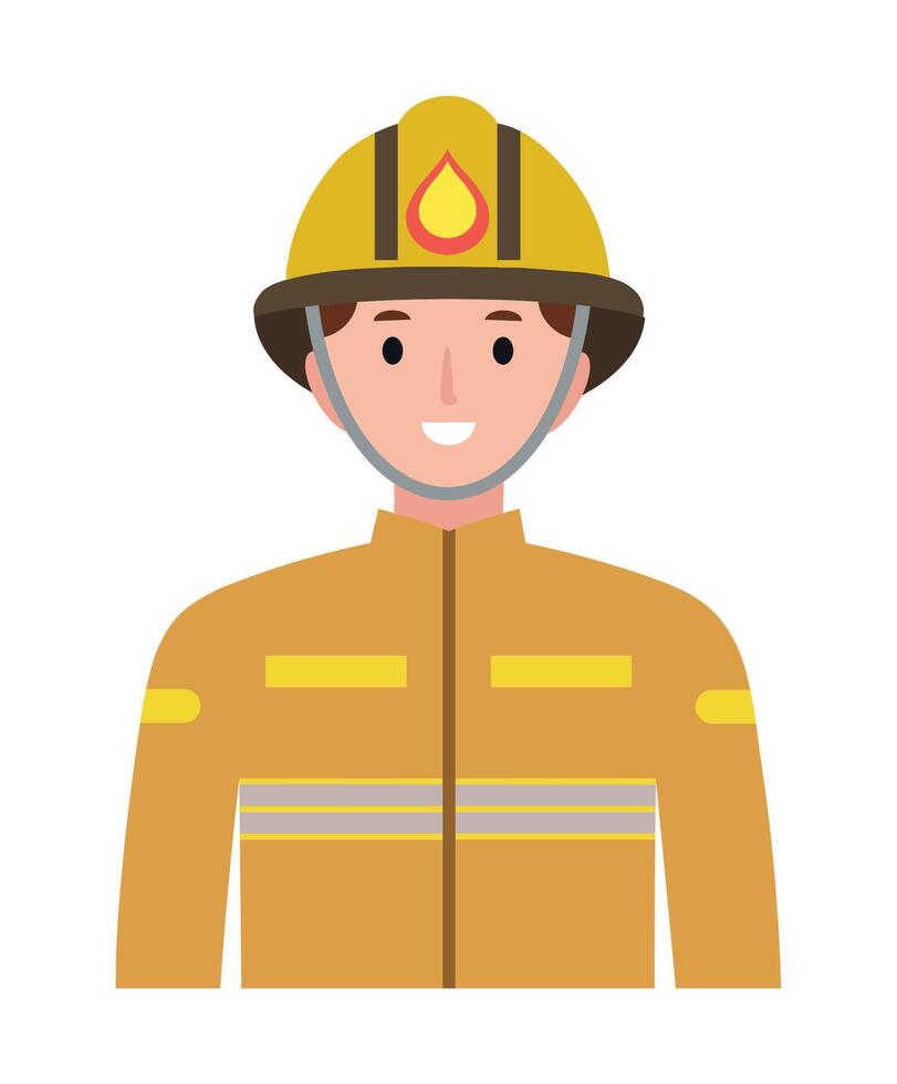 fireman illustration with helmet vector