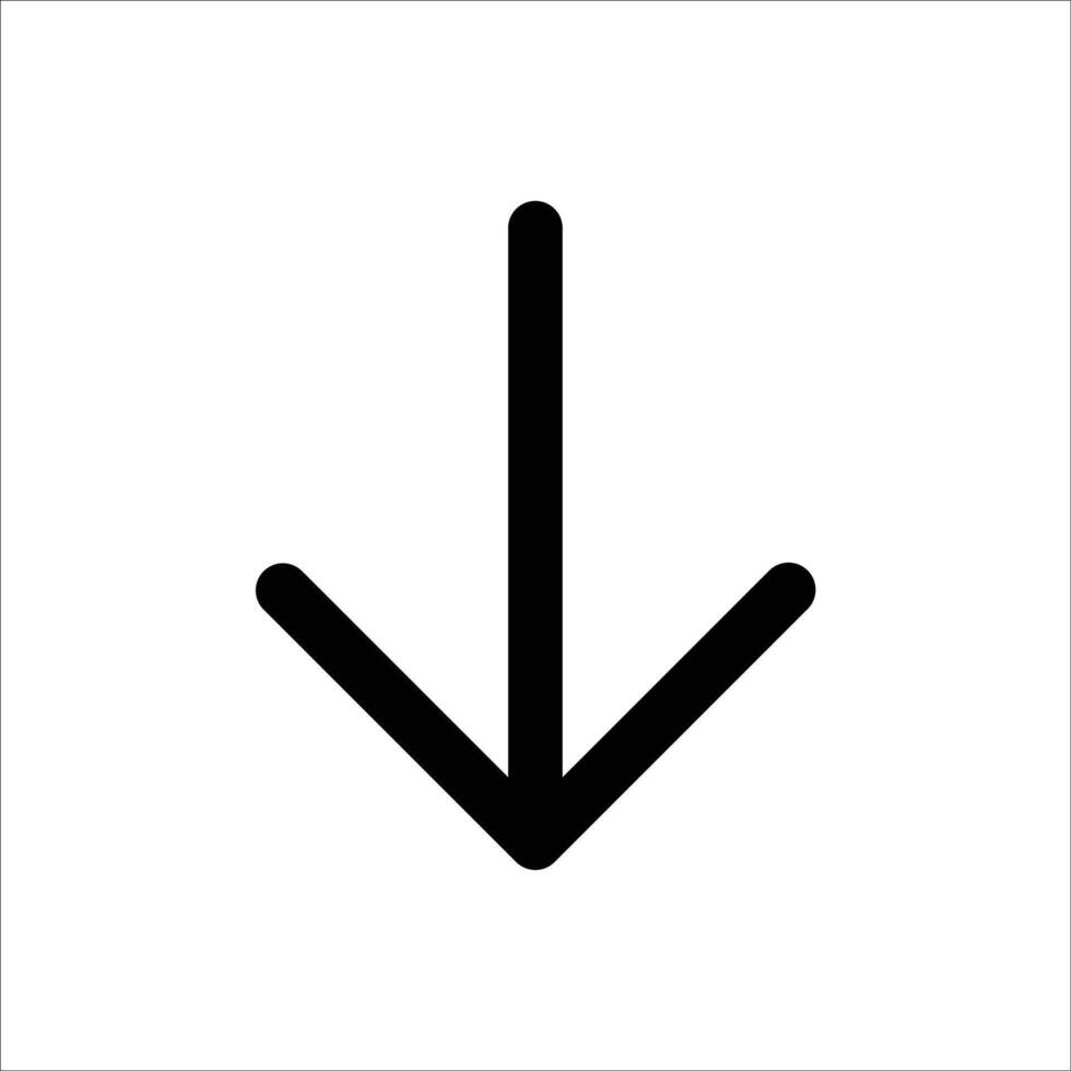 Minimalist Down Arrow Icon for UI and Menus vector