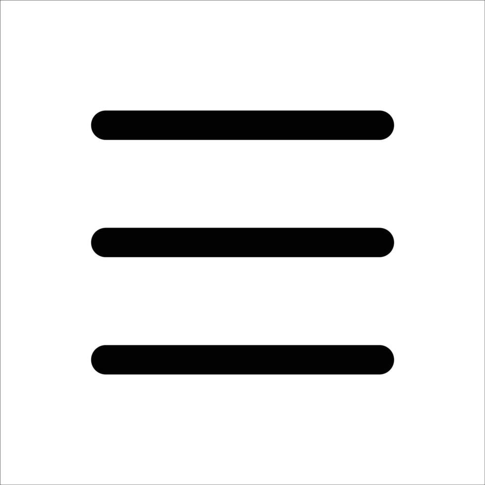 Classic Hamburger Menu Icon for Apps vector
