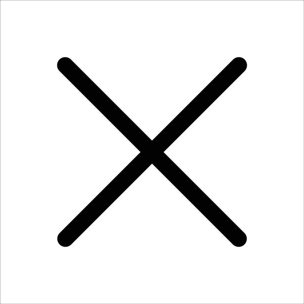 Simple Close Button Icon for UI UX vector