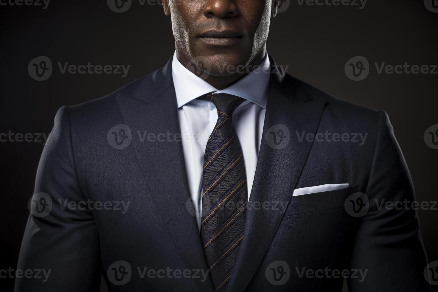 A black man in a suit and tie photo