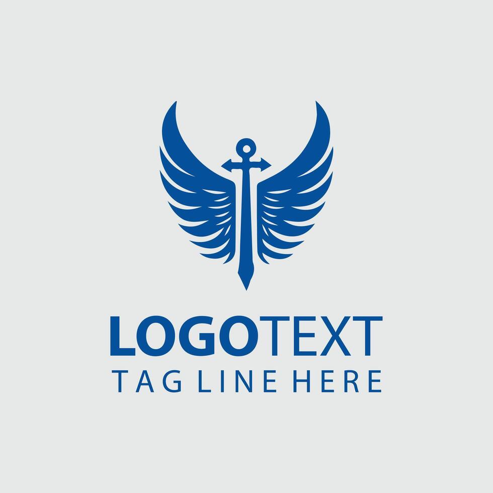 Eagle Horizon Wings Logo Design vector