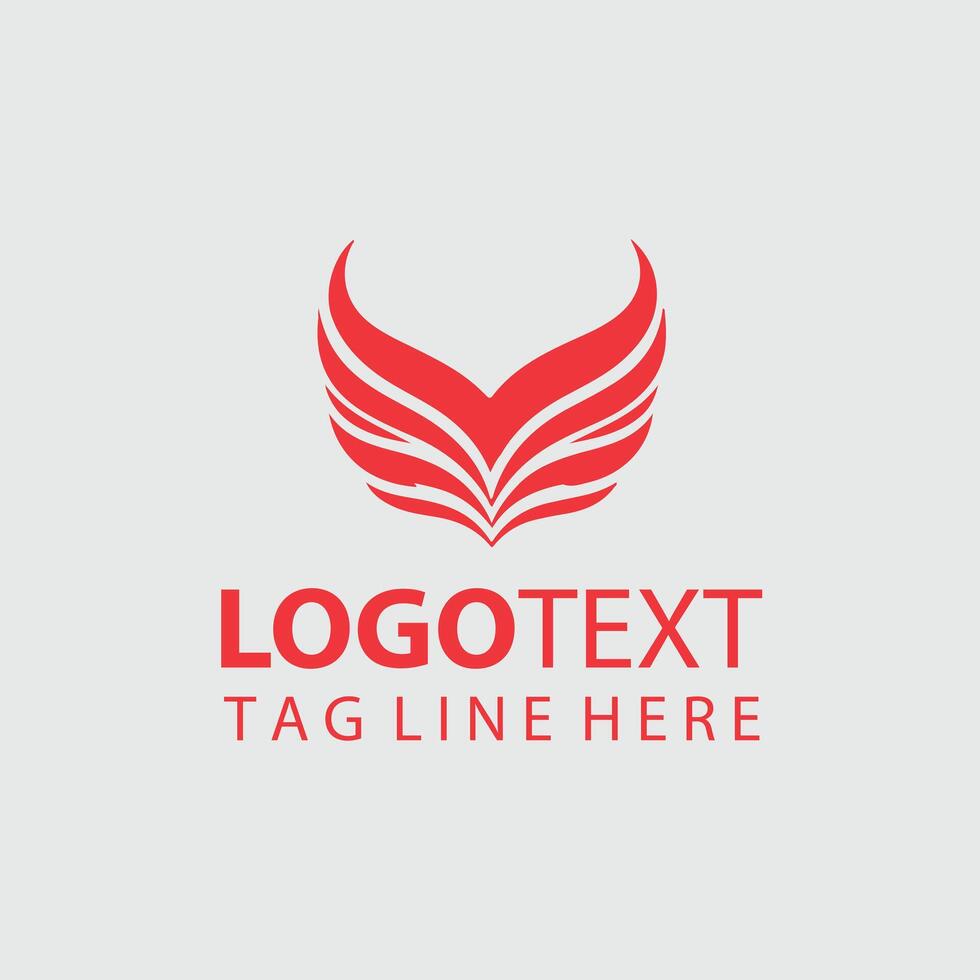 Feather Edge Wings Logo Design vector