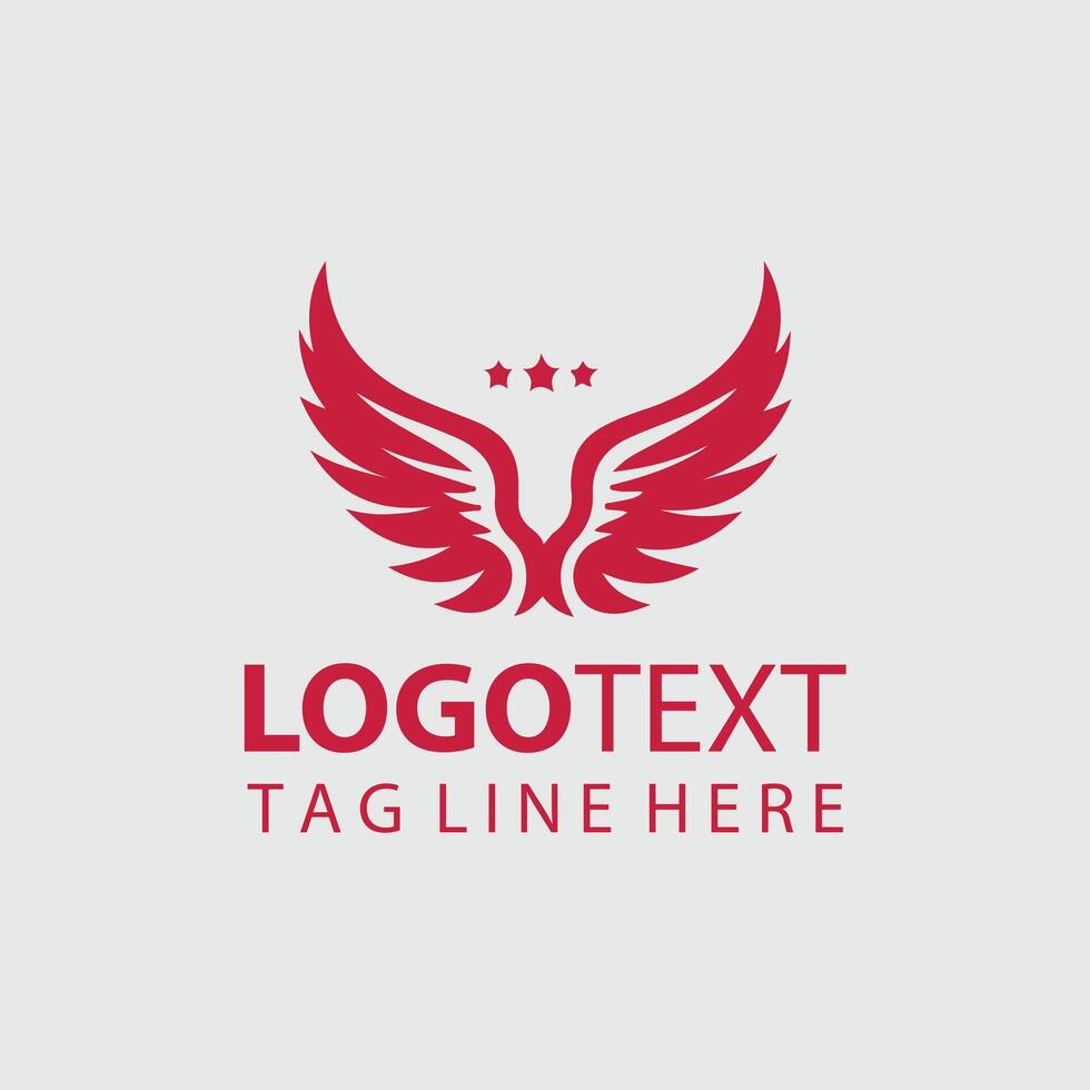 Feather Flight Wings Logo Design vector