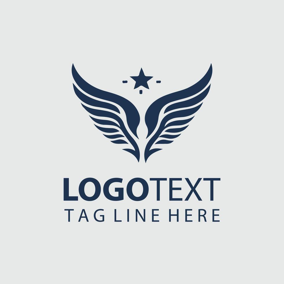 Open Skies Wings Logo Design vector