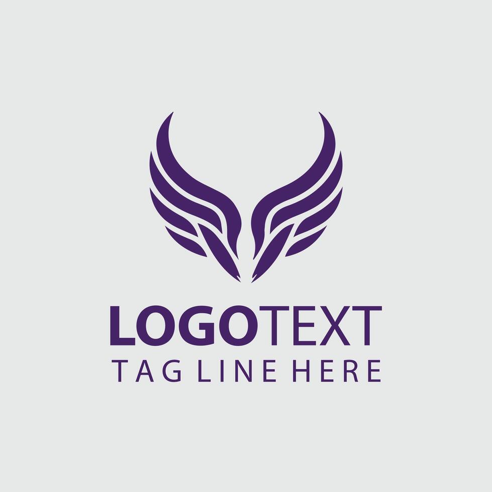 Phoenix Flight Wings Logo Design vector
