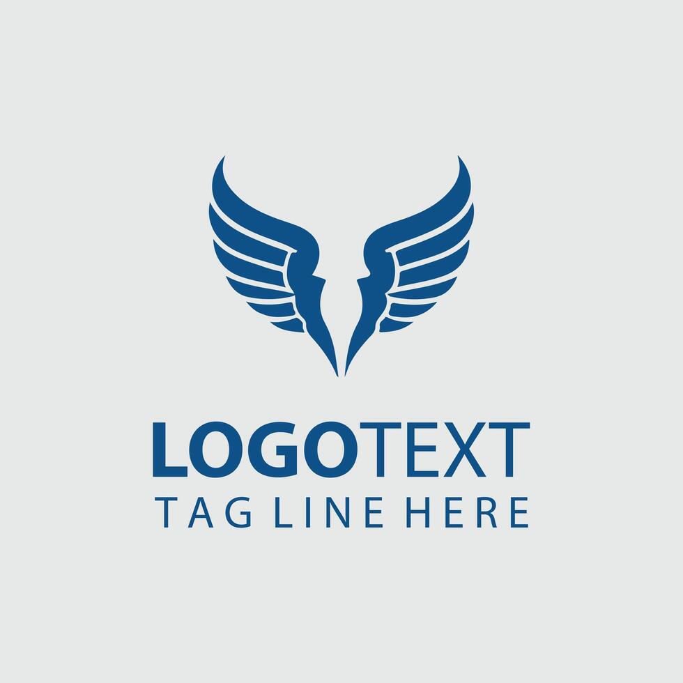 Free Flight Wings Logo Design vector