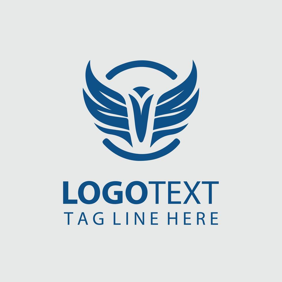 Aerial Edge Wings Logo Design vector