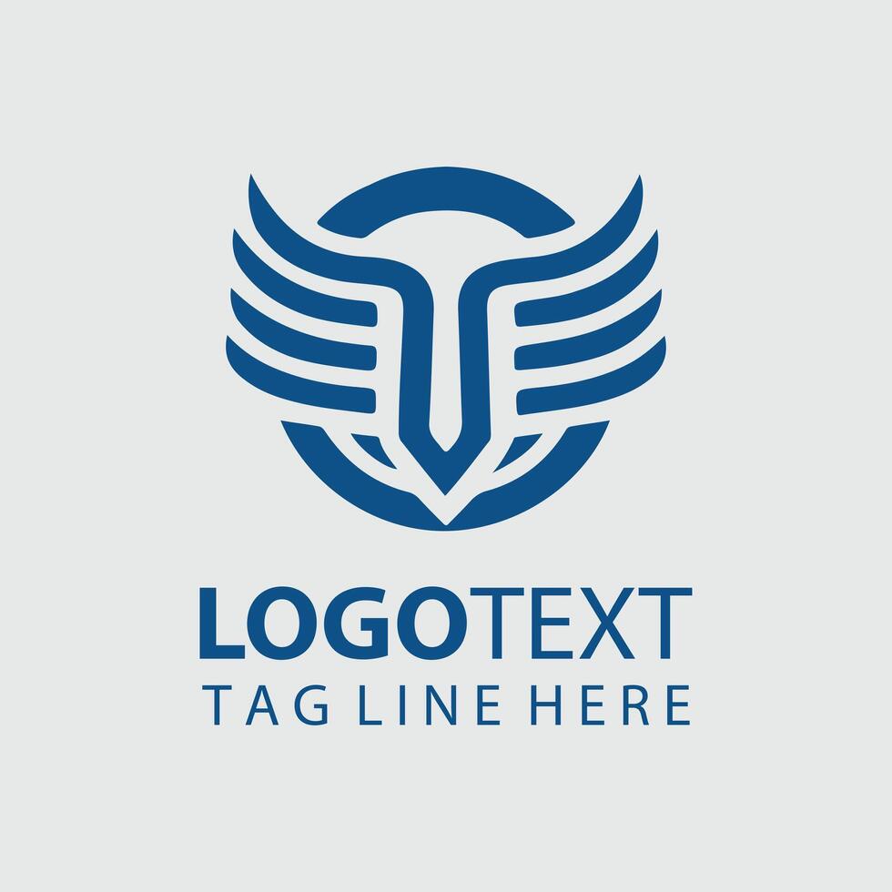 Horizon Feathers Wings Logo Design vector