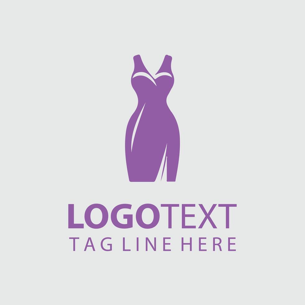Chic Allure Woman Dress Logo Design vector