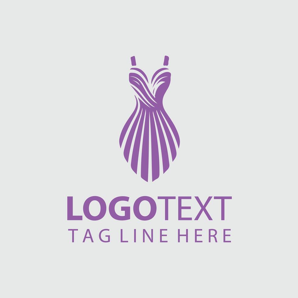 Velvet Vibe Woman Dress Logo Design vector