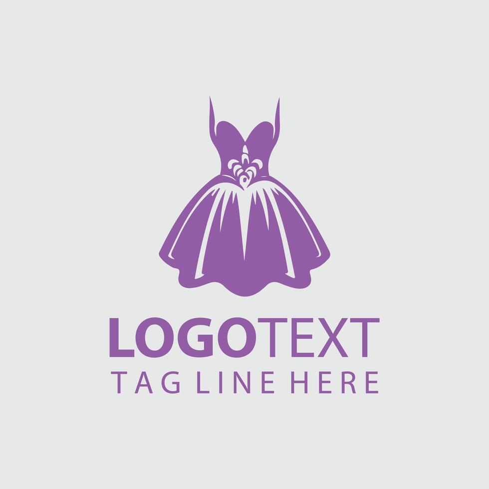 Modern Femme Woman Dress Logo vector