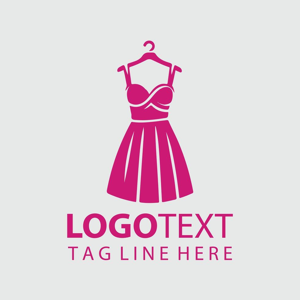 Graceful Glam Woman Dress Logo vector