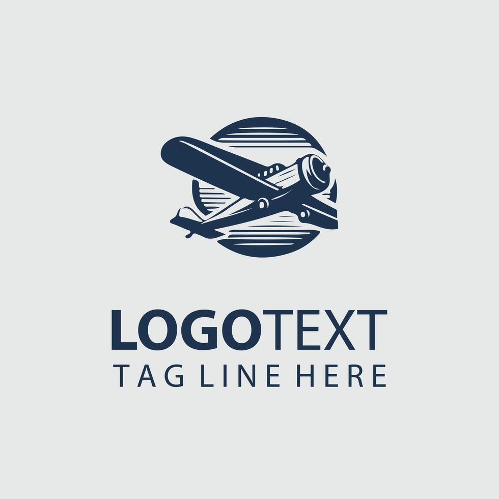 The Sky Fleet Vintage Plane Design vector