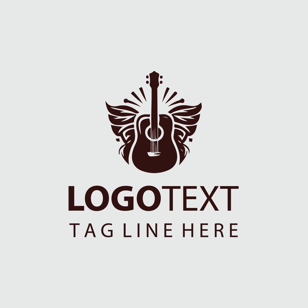 Sonic Crafted Guiter Logo Design vector