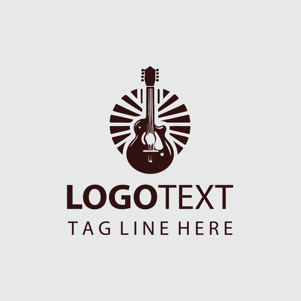 Sonic Wave Guiter Logo Design vector