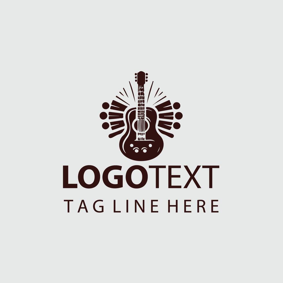 Tone Rise Guiter Logo Design vector