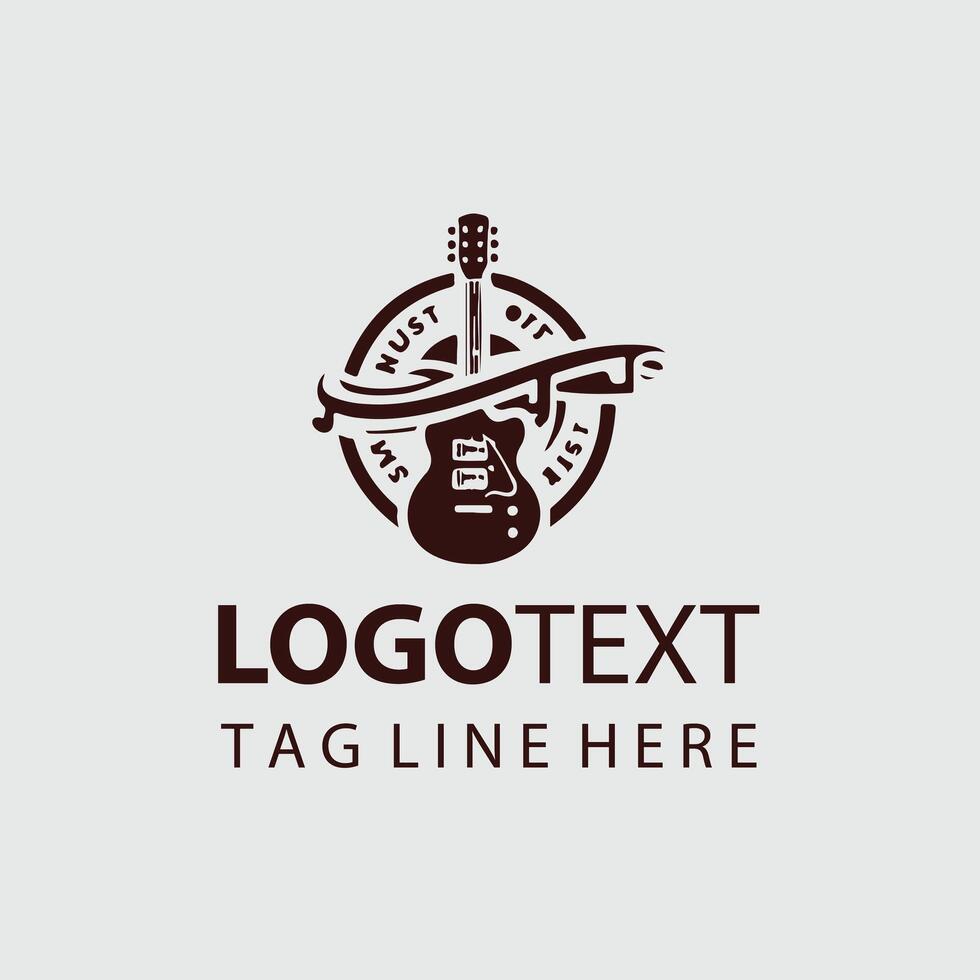 Rhythm Strum Guiter Logo Design vector