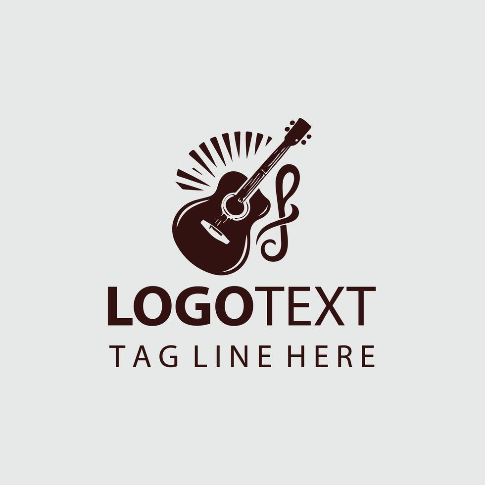 Strum Crafted Guiter Logo Design vector