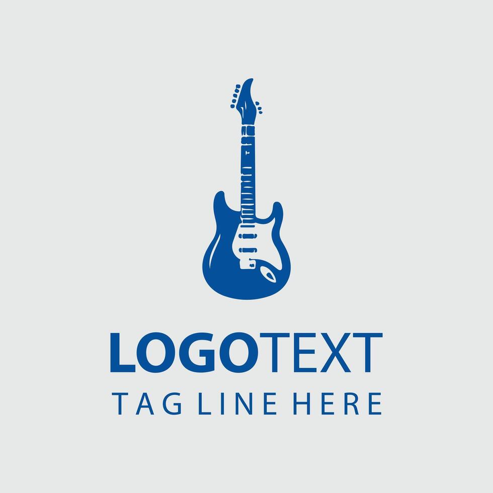 Pulse Guitar Logo Design vector