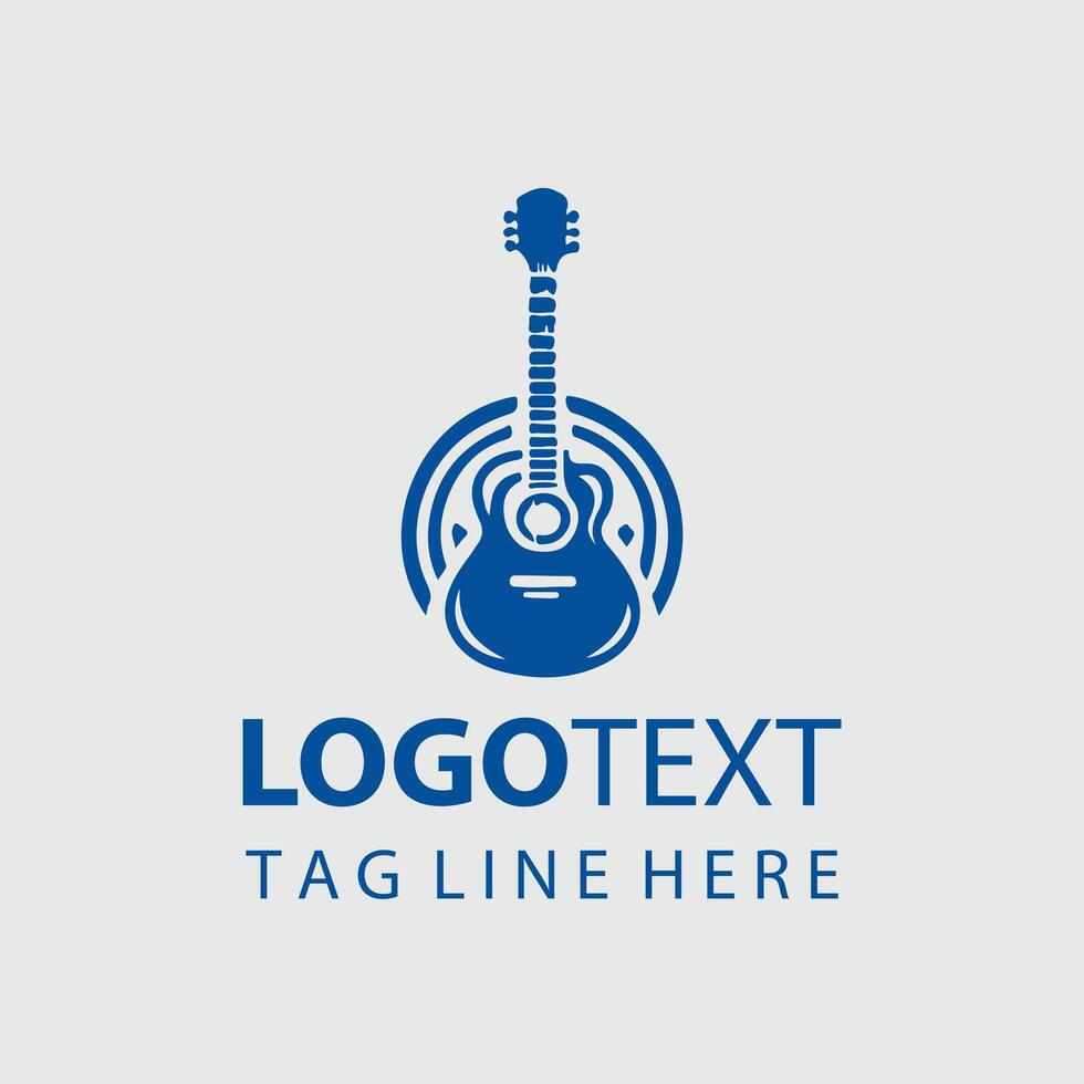 Guitar Zen Logo Design vector